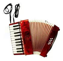 Sanfona Acordeon Gaita 8bx 22 Teclas Vermelha 