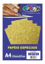 Papel Glitter A4 Ouro 180g Off Paper Lindos Topos De Bolo