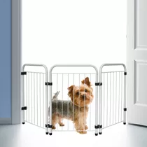 Cercado Portátil Portão Grade Proteção Pet Cachorro Cor Branco