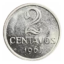 Moneda 2 Centavos Brasil 1967 Km 576.1