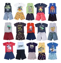 Kit Verão Menino 12 Peça Roupa Infantil Masculino Premium   