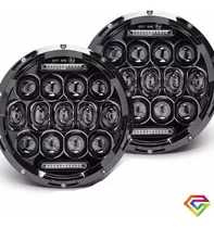 X2 Focos Led 7 Pulgadas H4 Redondo Alta Y Baja Ojo De Ángel