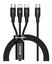 Cable 3 En 1 Usb-c A iPhone Usb-c Carga Rapida Pd 20w 1.5 Mt