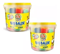 Kit 2 Big Balde Massinha Acrilex C/ 30 Massas Cada 1,5kg