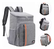 Cooler Térmico Mochila Bolsa Gelo Camping Bebida 18l Cinza