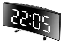 Relógio De Mesa Digital Despertador Curvado Multifuncional
