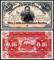 Billete 16 Centesimos Fuertes Buenos Aires 1869 - Copia 502