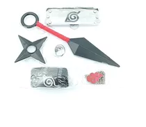 Set Accesorios Naruto Banda Anillo Collar Kunai Shuriken