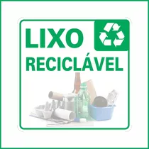 Adesivo Lixo Reciclável E Orgânico 25x25cm - Kit 04 Peças