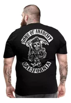 Camiseta Masculina Sons Of Anarchy Frent/ Ver Tam. Plus Size
