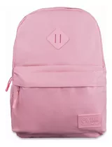 Mochila Espalda Talbot Lisa 43,5cm 2 Cierres 17 PuLG. Color Rosa Fresco Diseño De La Tela Liso