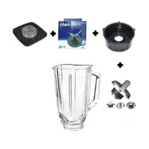 Kit Oster Completo Vaso D Vidrio Cuchilla Tapa Rosca Acople 