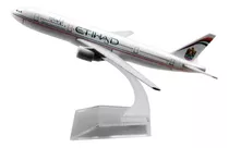 Miniatura Avião Comercial Ethiad Em Metal