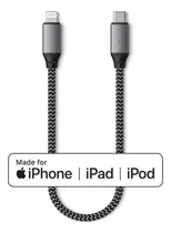 Cable Lightning Usb-c Satechi De 25 Cm Para Macbook iPhone, Color Gris Oscuro