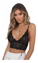 Corpiño Top Bralette De Encaje Sexy Lencería De Salir