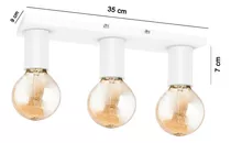 Lampara Techo 3 Luces Aplique Moderno Plafon Led E27 Cocina Color Blanco