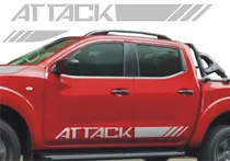 Adesivo Faixa Attack Nissan Frontier 17/... Prata Kit 3 Pçs
