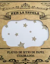 Platos De Sitio Individuales Cuadrados Pack X24 Papel