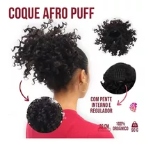 Cabelo Organico Coque Cacheado Curto Afro Puff Com Regulador Cor Castanho Claro Cor 04