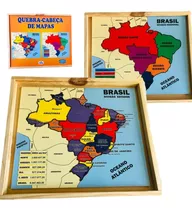 Jogo Quebra Cabeça Do Mapa Do Brasil Didático Educativo 33pç