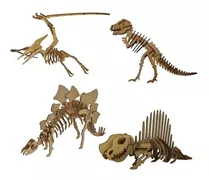 Kit 4 Dino Coleção Quebra Cabeça 3d Dinossauros - Educativo