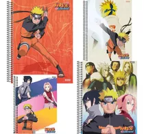 2x Caderno Capa Dura Naruto Animes - 10 Matérias 160 Folhas