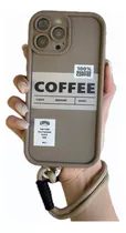Funda Silicona Coffe Con Holder Para iPhone 13 Pro Max