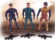 3 Soldado Boneco Brinquedo Policial Soldadinhos Plástico 