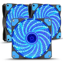 Kit 3 Cooler Fan Led 120mm Ventoinha Gabinete Cpu Gamer Pc