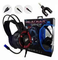 Fone De Ouvido Headset Jogos Gamer 7.1 P2 Led P/ Pc, Celular