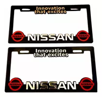 Par (2) Portaplaca Nissan Versa Tiida Kicks March Sentra Gtr