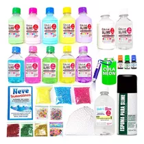 Kit Com Colas Coloridas Transparentes  P Fazer Slime + Neon