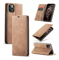 Funda De Cuero Para iPhone Plegable Con Tapa Estilo Cartera