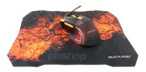 Combo Mouse Gamer E Mouse Pad Multilaser Laranja - Mo256 Cor Preto/laranja