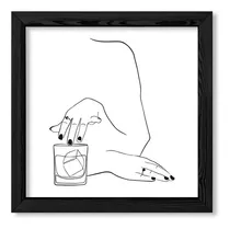 Cuadros Abstractos 20x20 Chato Negro Whisky My Lady