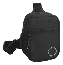 Bolsa Mini Bag Preta Transversal Unissex Alça Regulável
