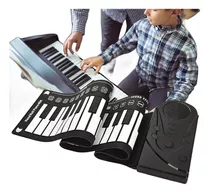 Piano Electrónico Plegable De49 Teclas Niños Teclado Musical Color Negro