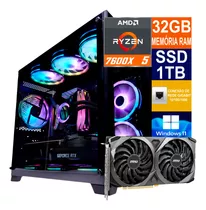 Pc Gamer Cpu Ryzen 5 7600x Ssd 1tb, 32gb Ddr5 Rtx 4060ti 8gb