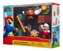 Mario Diorama Fase Do Castelo Action Figure Bonecos Lava