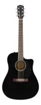 Guitarra Electroacústica Fender Classic Design Cd-60sce Para Diestros Black Brillante