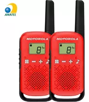 Rádio Comunicador Motorola Talkabout T110br 25km Vermelho E Preto 2 Unidades