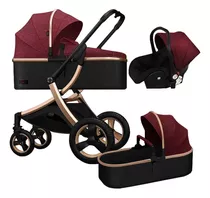 Coche De Bebé Travel System Simple Life Rojo Dorado