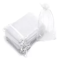 Kit 50 Saquinhos Saco Organza 13x18 Branco Joias Lembranças