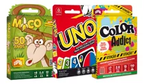 3 Jogos De Cartas Copag Uno + Mico + Color Addict Original