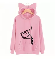 Orejas De Gato Lindo Ajuste Flojo Señoras Sudadera Caliente