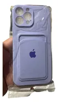 Capa Capinha Para iPhone 13 Pro Max Roxo C/ Porta Cartão