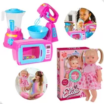 Kit Baby Alive Elisi + Kit Cozinha Brinquedo Liquidificador