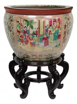 Oriental Furniture Peñera Porcelana Medallon Rosa 12 