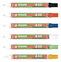 U-mark 1010x Marcador De Pintura A10 Neg/roj/azu/bla/ver/ama