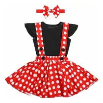 Vestido Disfraz De Minnie Mouse Con Tirantes